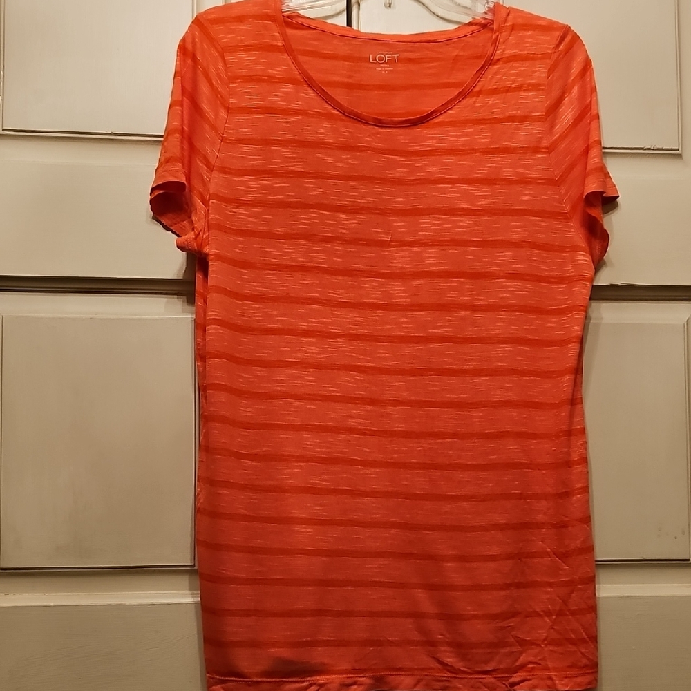 LOFT Pink and Orange Short Sleeve T-Shirt